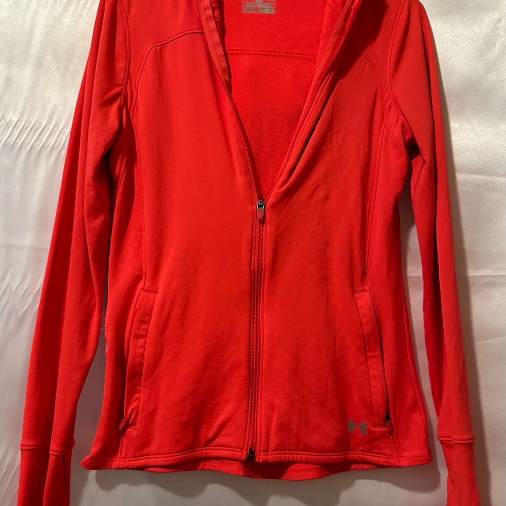 Under Armour Orange Zip-Up Jacket with Hood